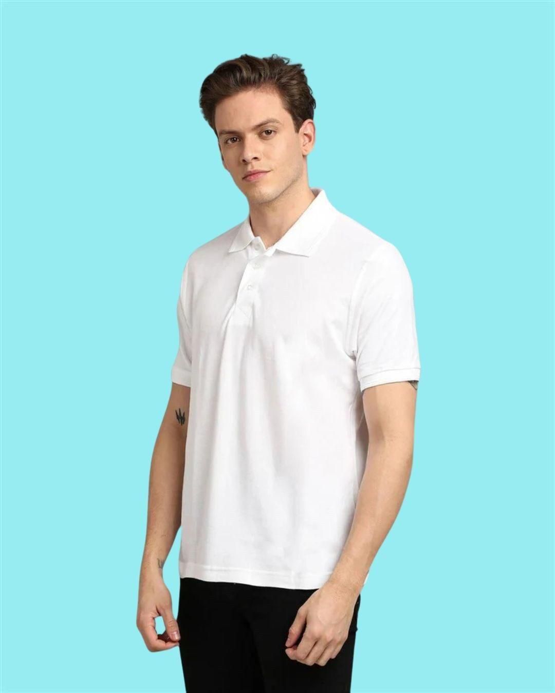 Matte Solid Half Sleeves Men's Polo T-Shirt Men
