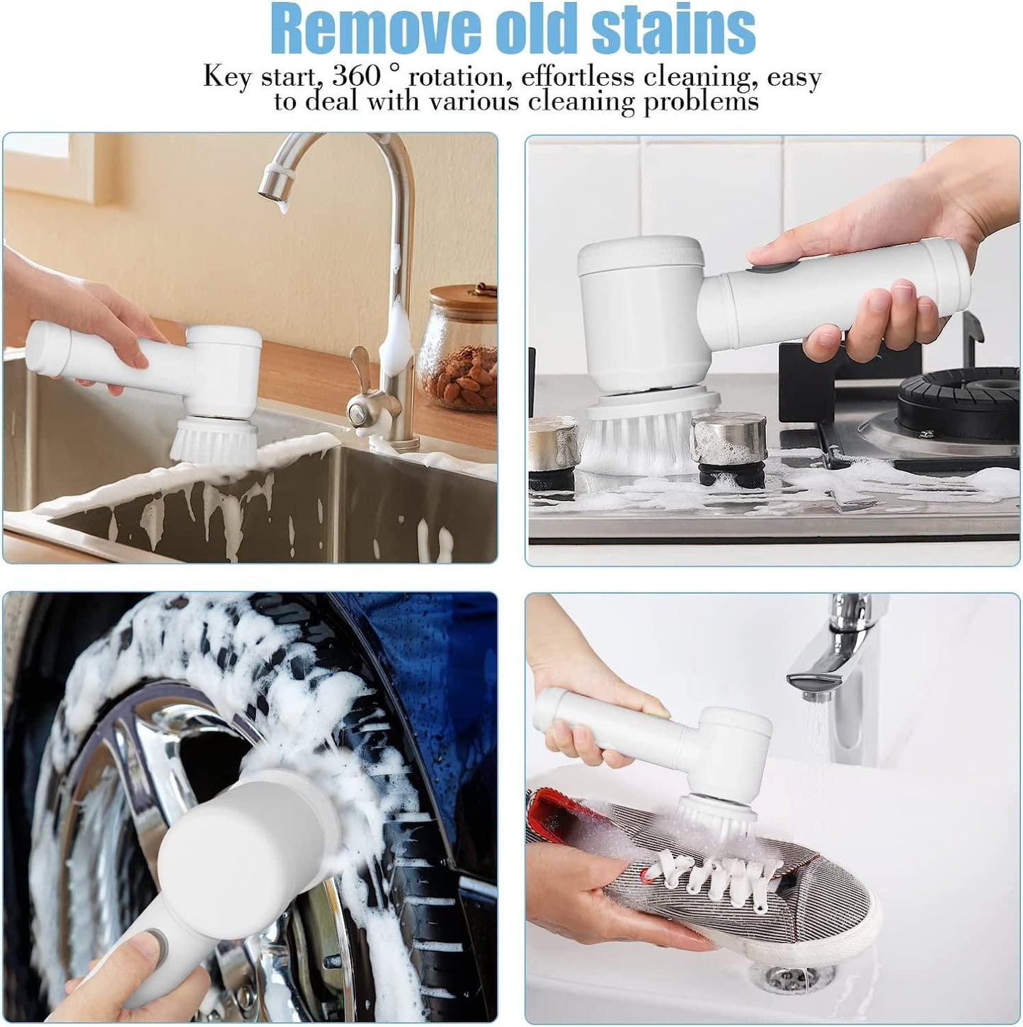 5 in 1 Handheld Bathroom Cleaning Brush Home Essentials