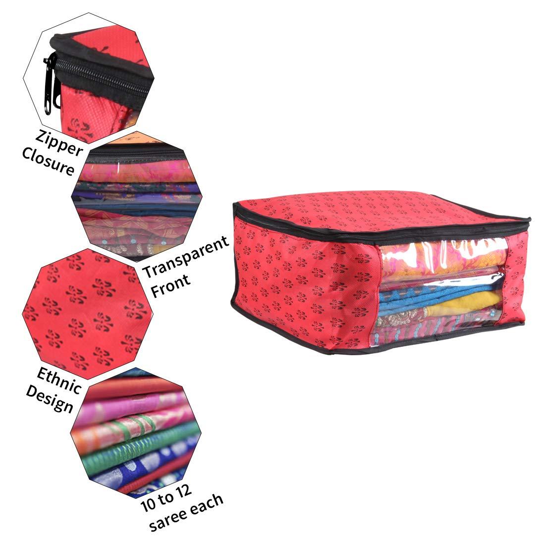 Saree Cover - Non Woven Printed Big Size Saree Covers ( Pack of 3 ) Home Essentials