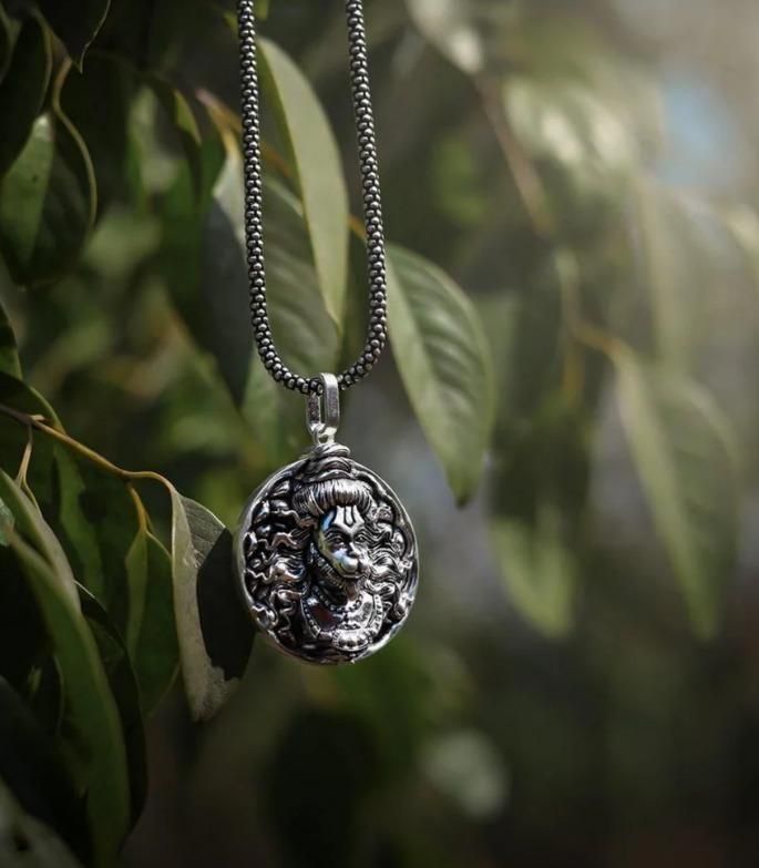 Hanuman Ji Pendant Oxodaised Silver Chain Jewellery