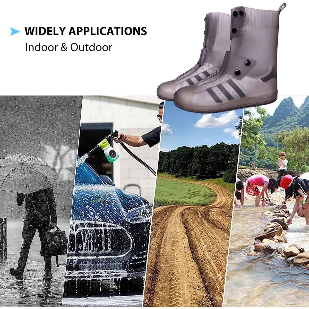 Waterproof Rain Shoe Covers with Secure Button Closure Footwear
