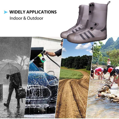 Waterproof Rain Shoe Covers with Secure Button Closure Footwear