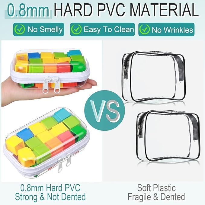 6 Pcs Clear Hard Zipper Pouches for Multipurpose Use Home Essentials