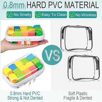 6 Pcs Clear Hard Zipper Pouches for Multipurpose Use Home Essentials
