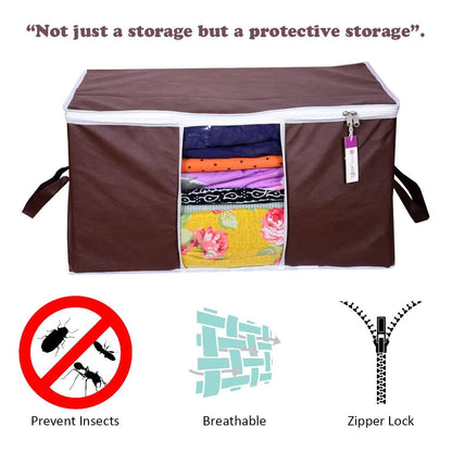 Storage Bag-UnderBed Blanket Storage Bag Covers With Handles(Set of 2)
