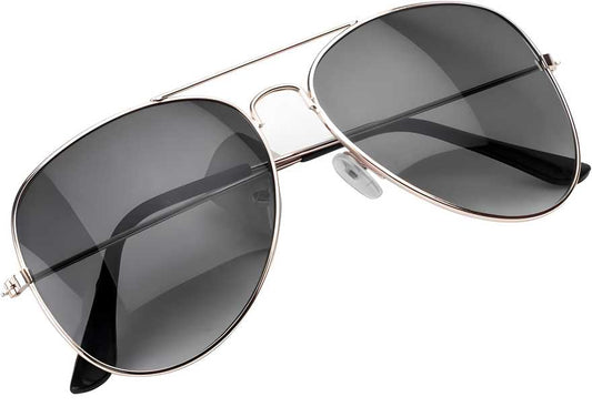 Unisex Black Golden Aviator Sunglass Accessories