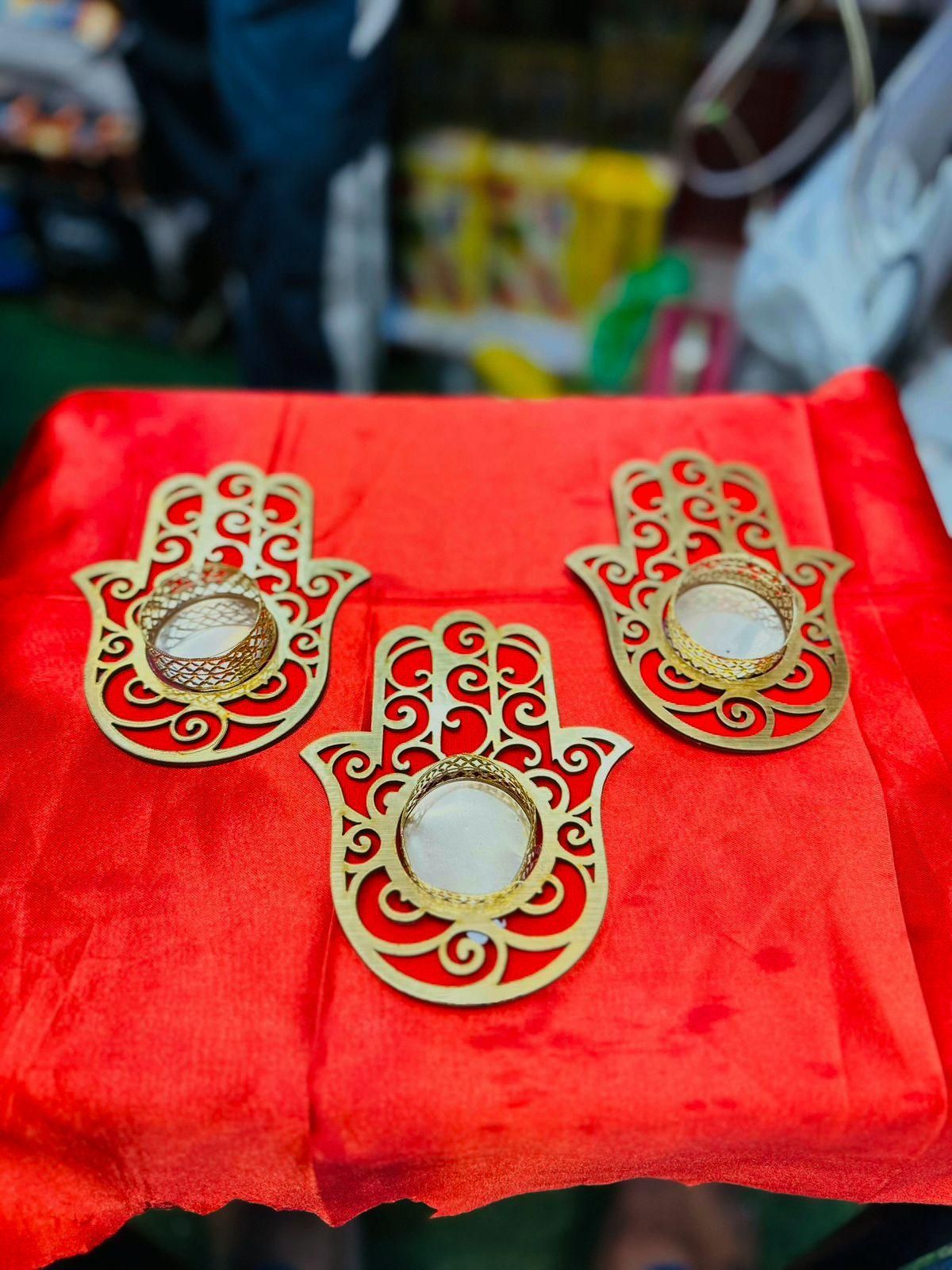 Hamsa Hand Diyas Pack of 2
