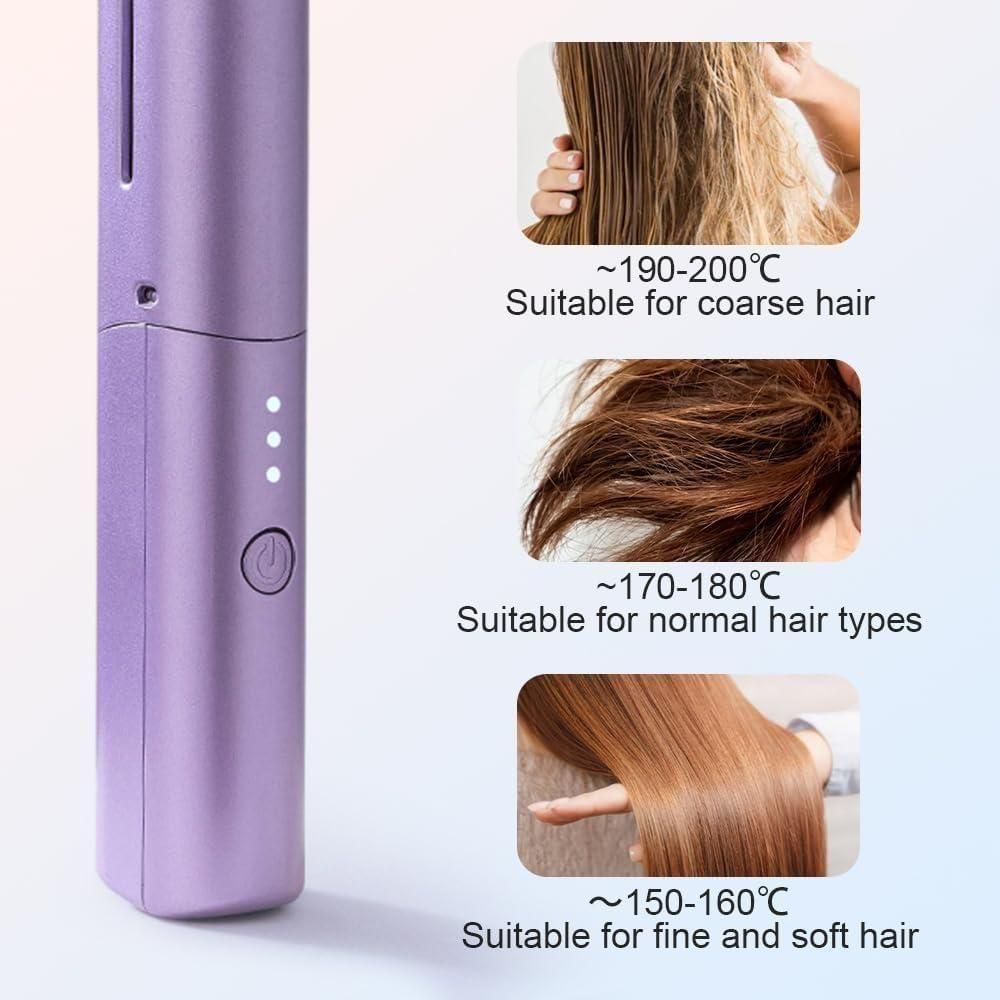 Meneflix Portable Mini Hair Straightener Cordless Rechargeable Mini Adjustable Hair Straightener Hot Comb Electronics Beauty & Personal Care
