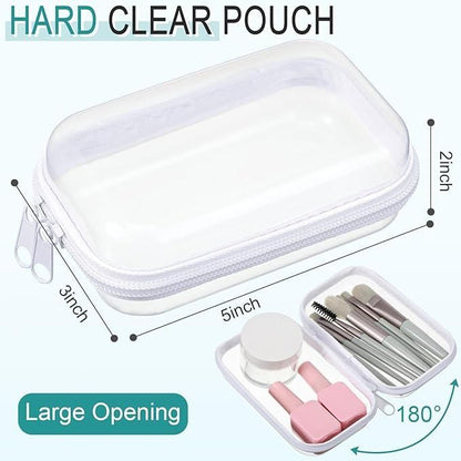 6 Pcs Clear Hard Zipper Pouches for Multipurpose Use Home Essentials
