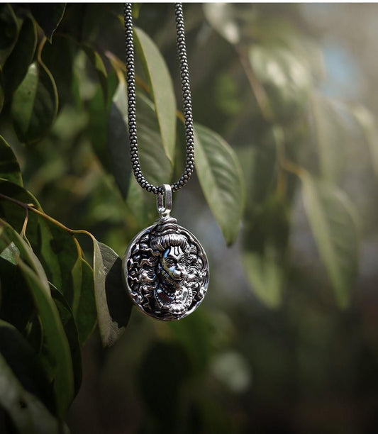 Men's Silver Chain with Hanuman Pendant Jewellery