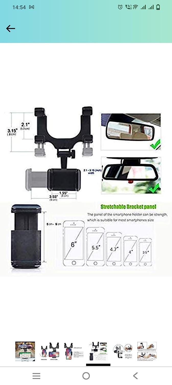 Rearview Mirror Phone Holder for Car Electronics