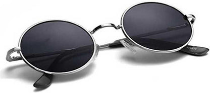 Unisex Black Round Sunglass