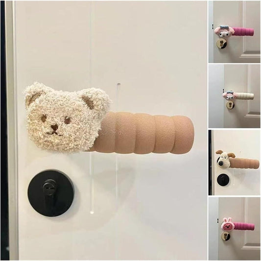 Cute Antistatic and Anti Collision Cartoon Pattern Door Handle Cover Pack of 2 Home Essentials