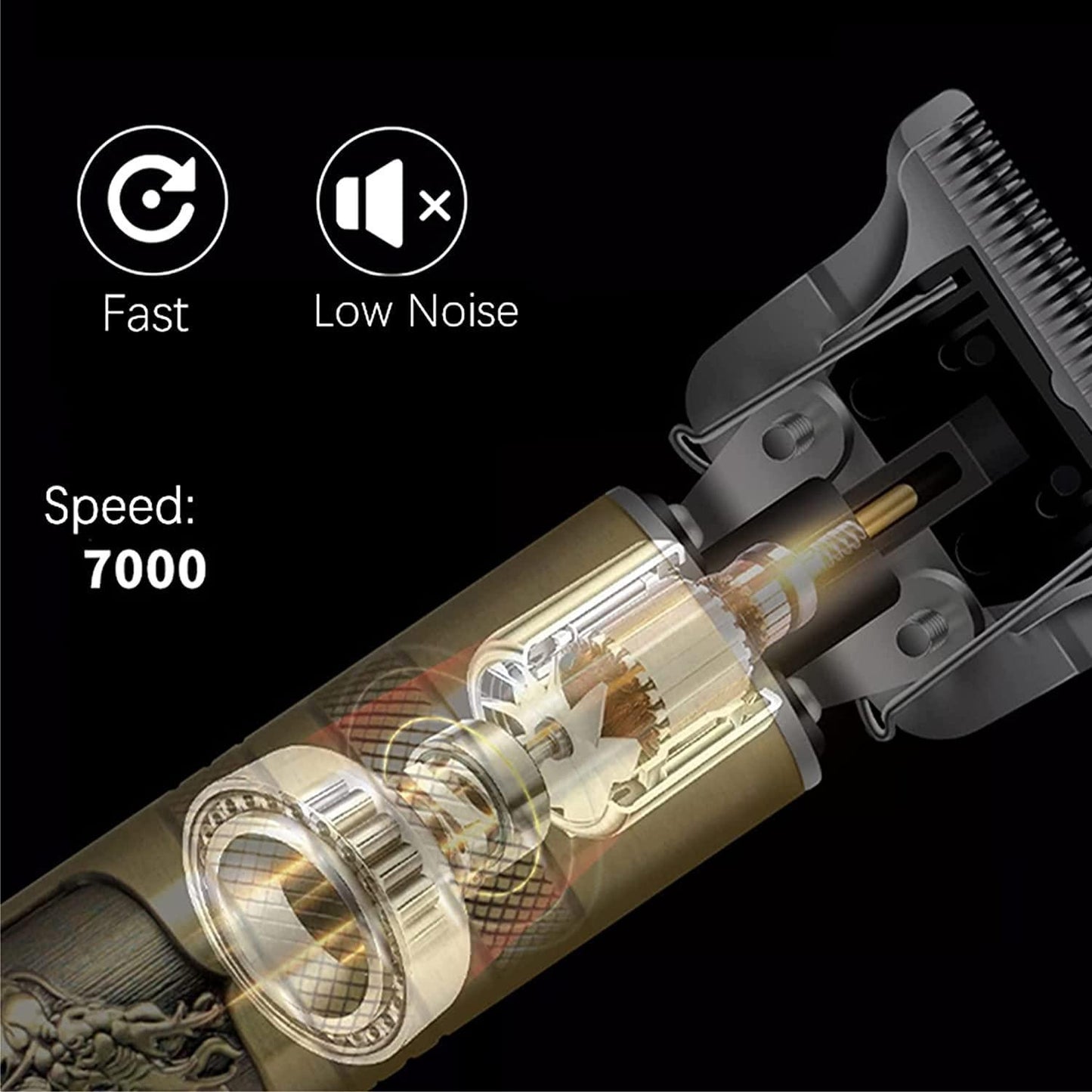 Hair Trimmer For Men Buddha Style Trimmer, Professional Hair Clipper, Adjustable Blade Clipper, Hair Trimmer and Shaver,Retro Oil Head Close Cut Precise hair Trimming Machine (Golden) Personal Care