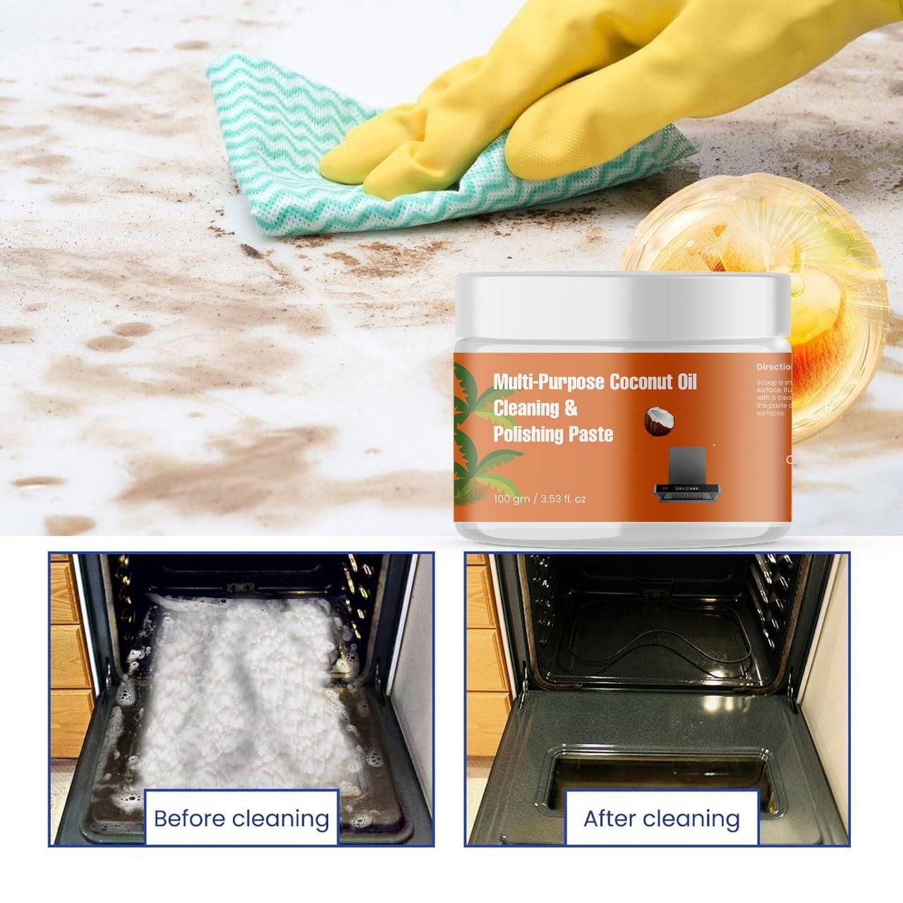 Coconut Oil Kitchen Cleaner Paste 100gram (Pack of 2) Home Essentials