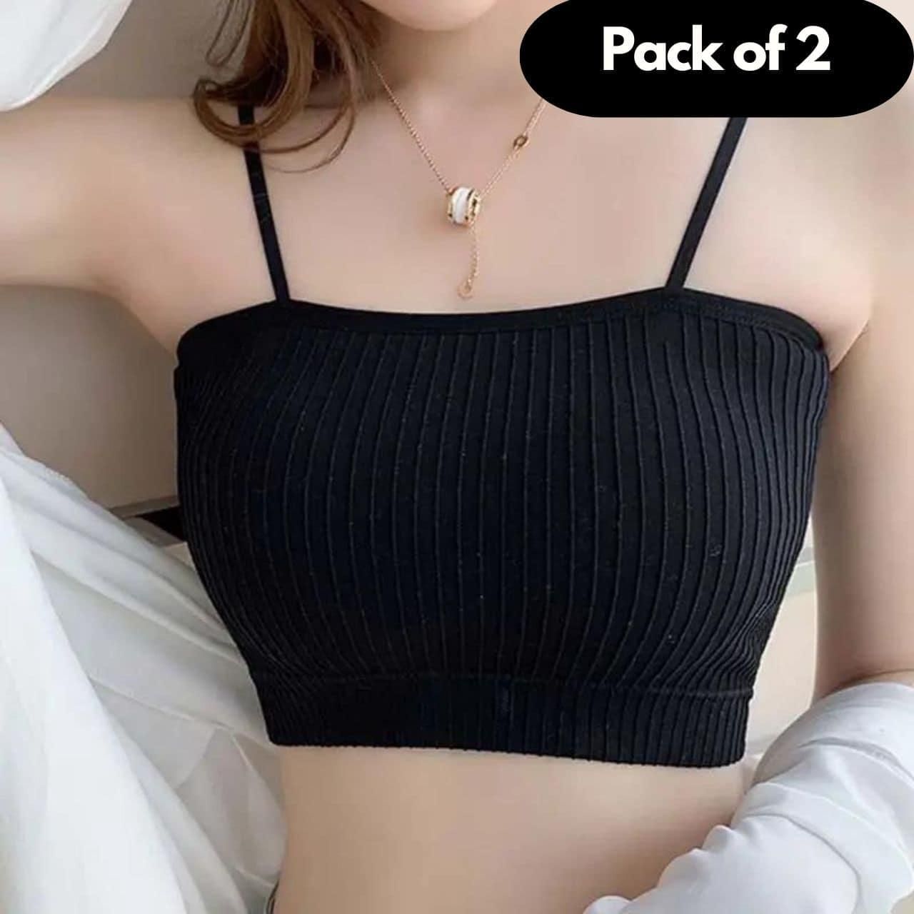 Seamless Silk Padded Bralette Bra Pack of 2 Women Western