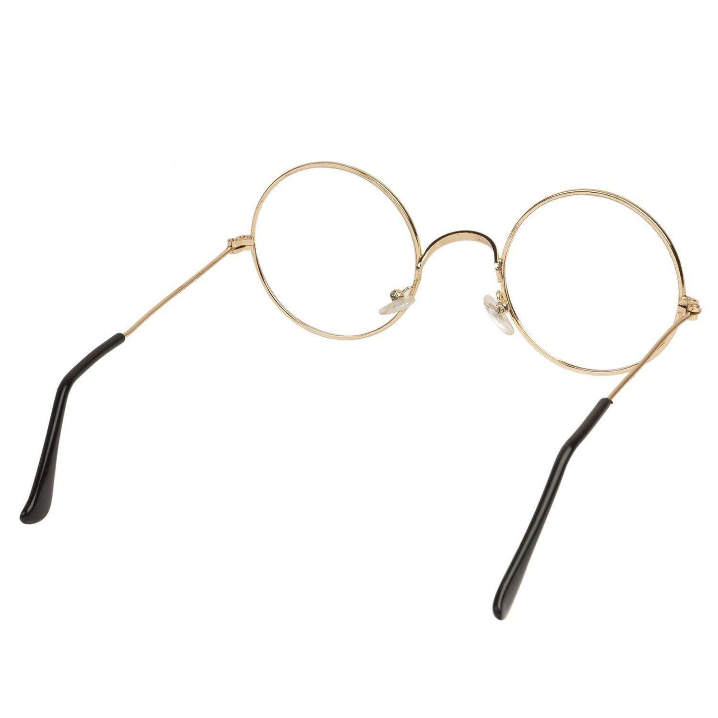 Unisex Clear Golden Round Sunglass