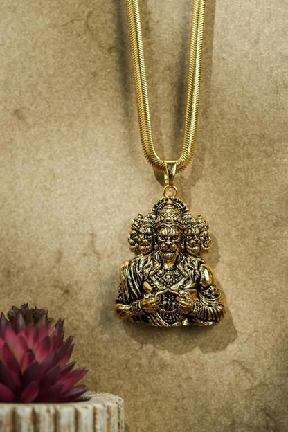 Panchamukhi Hanuman Pendant With Snake Golden Chain Jewellery