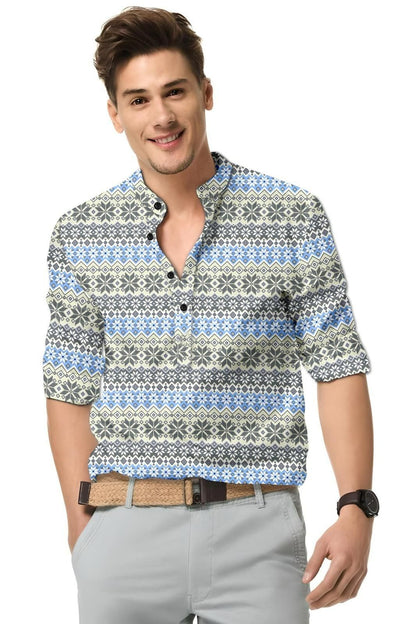 Men's Printed Spread Collar Casual Shirt Multicolor Men