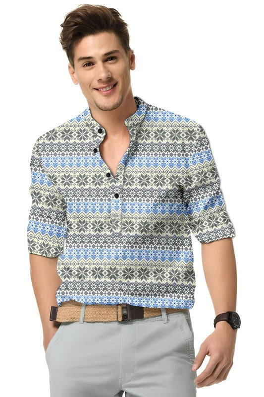 Men's Printed Spread Collar Casual Shirt Multicolor Men