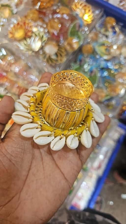 Cowrie Dholakh Tealight Holder Pack of 2