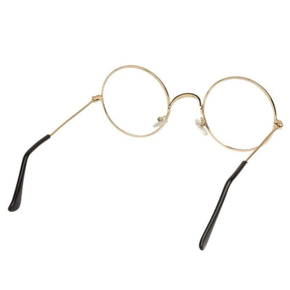 Unisex Clear Golden Round Sunglass