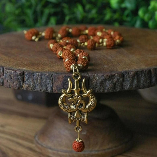 Panchmukhi Rudraksha OM Shiva Trishool Mala Jewellery