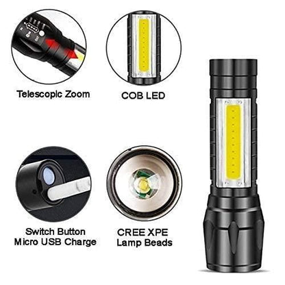 Pocket Size Mini Portable XPE + COB LED Tactical Flashlight Electronics