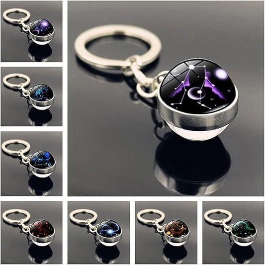 Zodiac Gemstone Keychain Accessories