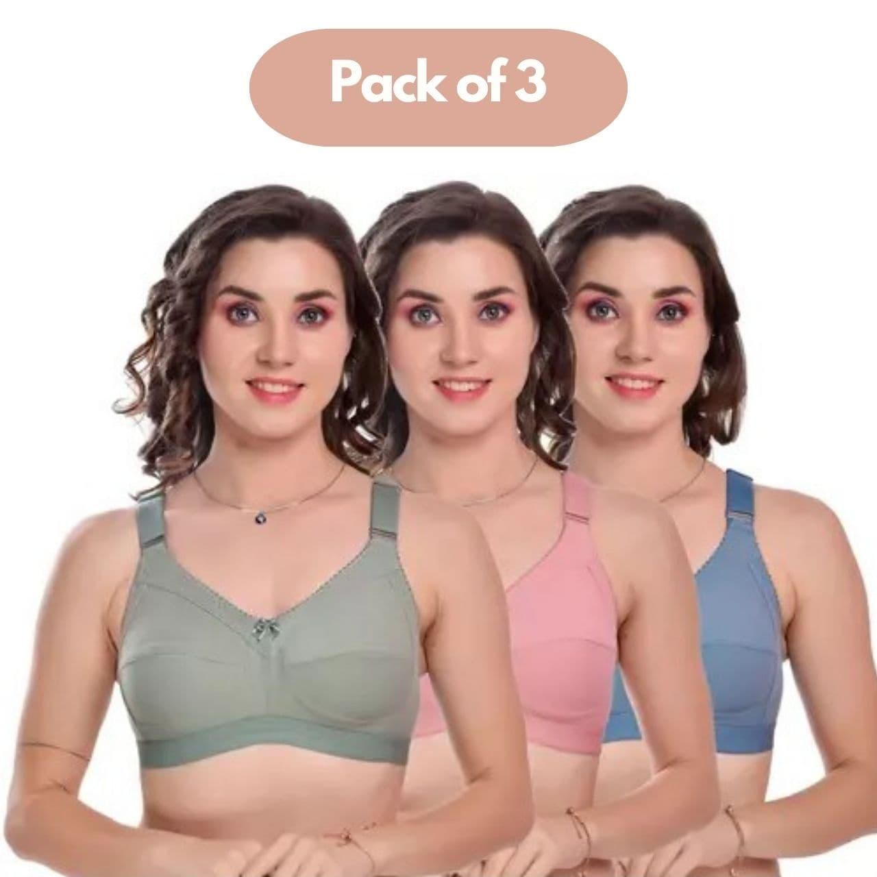 Full Coverage Non Padded Bra Pack of 3 Women Western