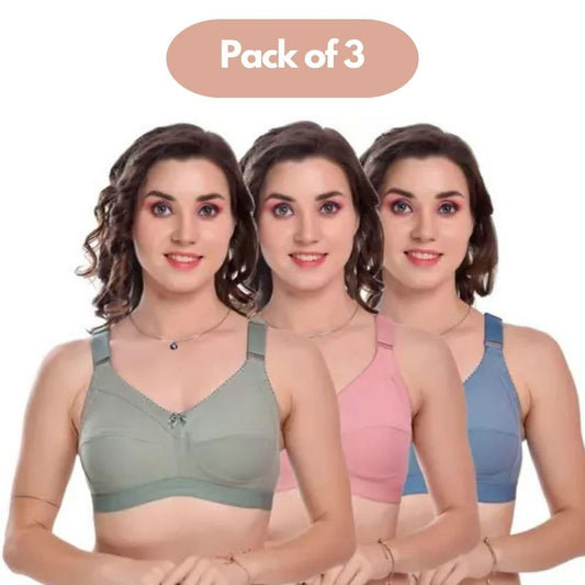 Full Coverage Non Padded Bra Pack of 3 Women Western