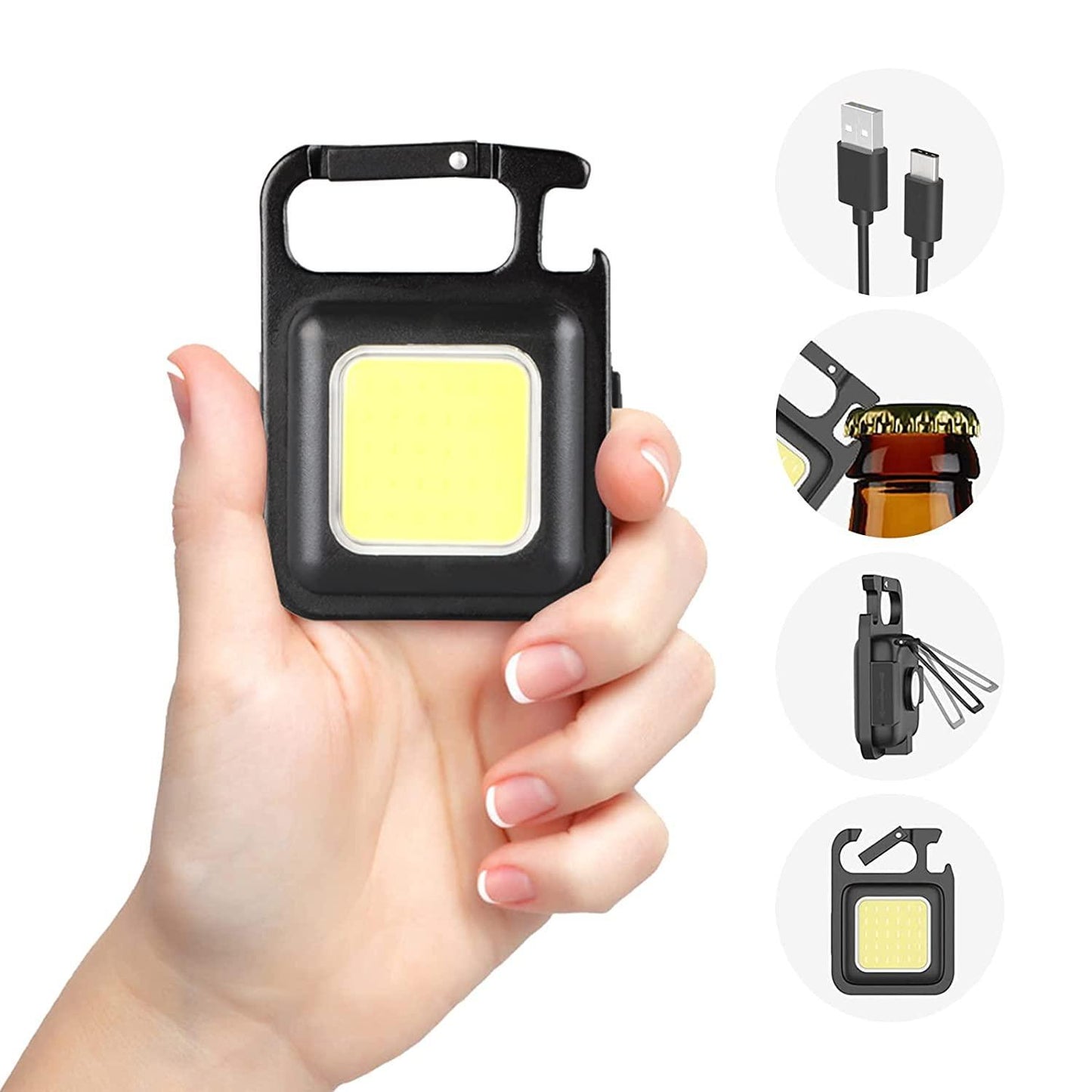 Mini LED COB Flashlight , Keychain Light, 500 Lumen Rechargeable Flashlights Electronics
