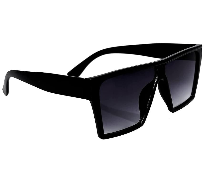 Unisex Black Retro Square Sunglass