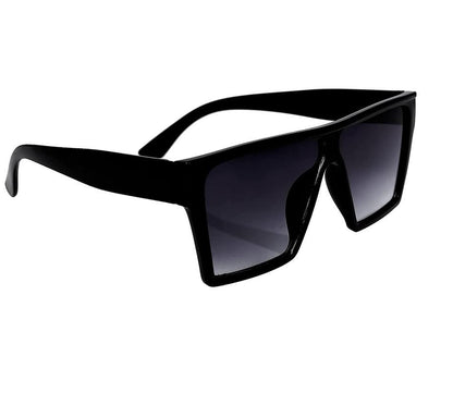 Unisex Black Retro Square Sunglass