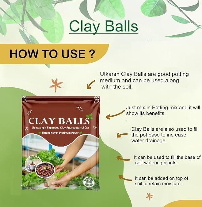 LECA Clay Balls (400gm) - Hydrotons Lightweight Expanded Clay