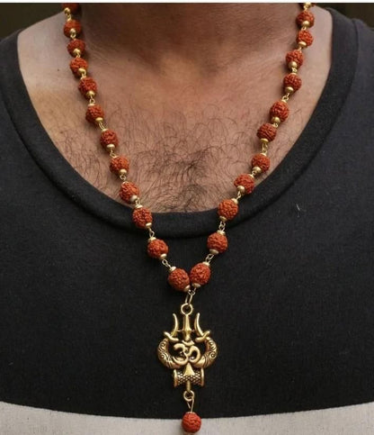 Panchmukhi Rudraksha OM Shiva Trishool Mala Jewellery