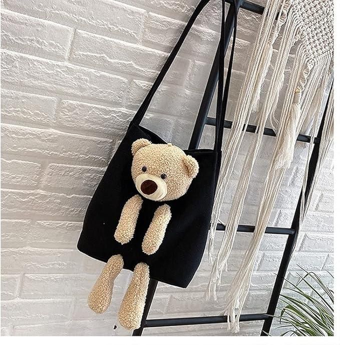 Cute Shoulder Bag Kawaii Tote Handbag with Cute Teddy Bear Women Western