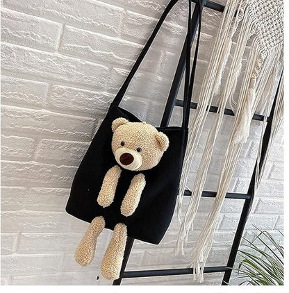 Cute Shoulder Bag Kawaii Tote Handbag with Cute Teddy Bear Women Western
