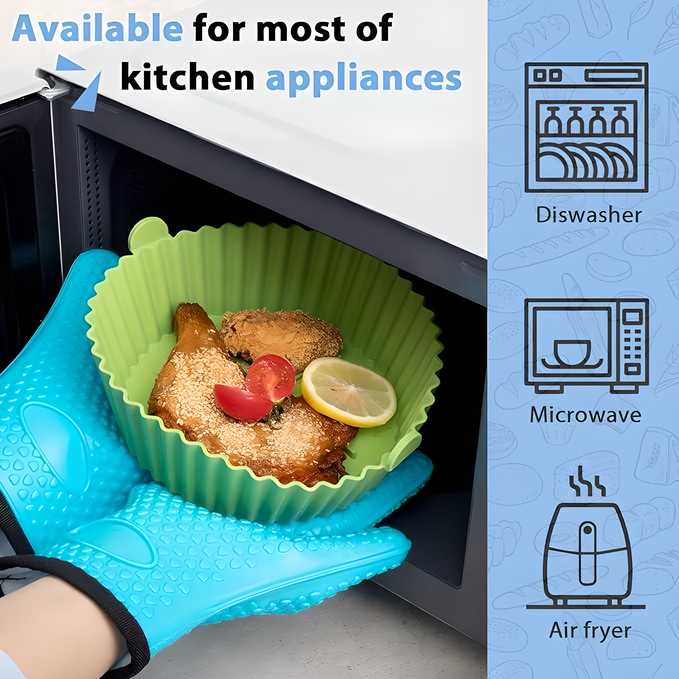 Air Fryer Silicone Baking Tray Reusable  Mold Home Essentials