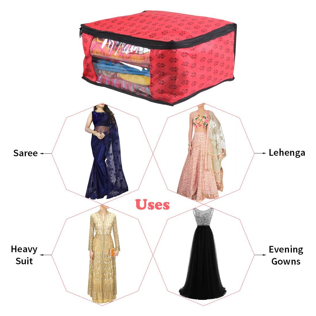Saree Cover - Non Woven Printed Big Size Saree Covers ( Pack of 3 ) Home Essentials