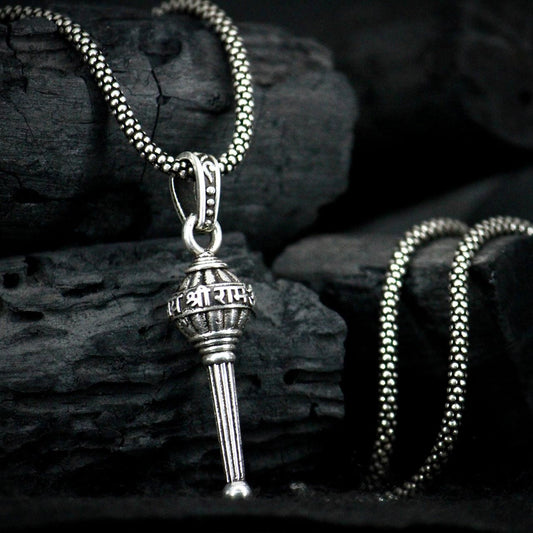 Men's Silver Chain with Gada Pendant Jewellery