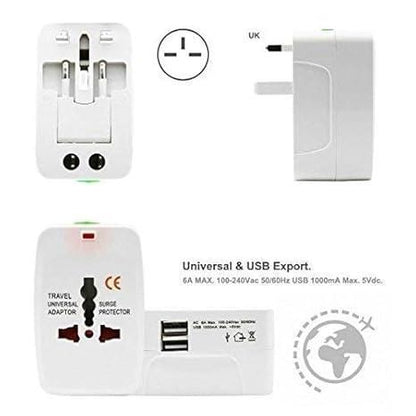 Worldwide Travel Adapter with Built in Dual USB Charger Ports Electronics