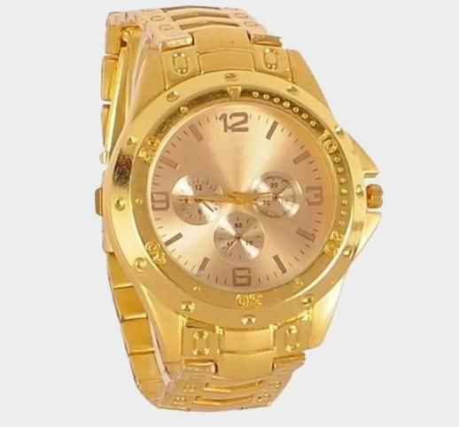 Men's Golden Stainless Steel Watches Accessories