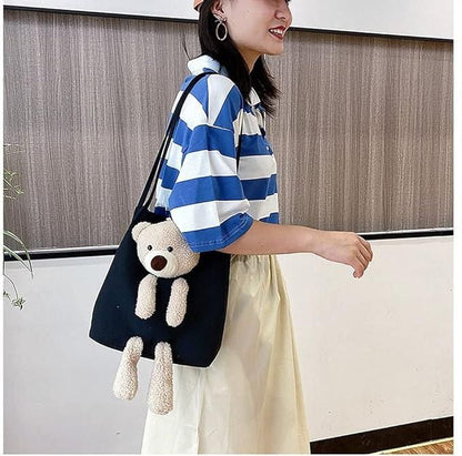 Cute Shoulder Bag Kawaii Tote Handbag with Cute Teddy Bear Women Western