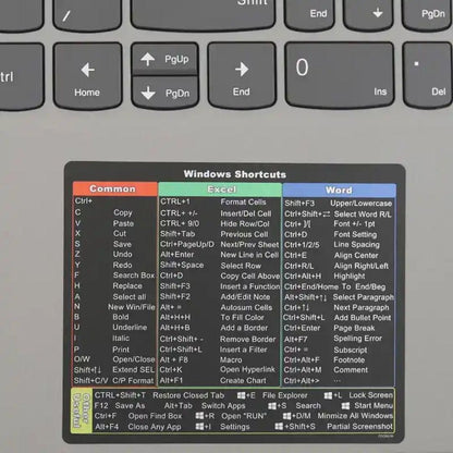 Reusable Keyboard Shortcut Stickers for Windows Home Essentials
