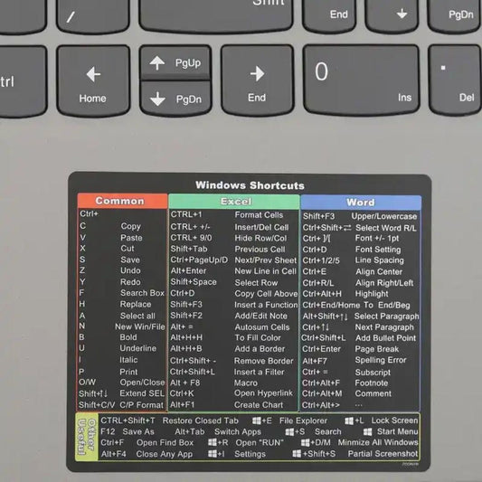 Reusable Keyboard Shortcut Stickers for Windows Home Essentials