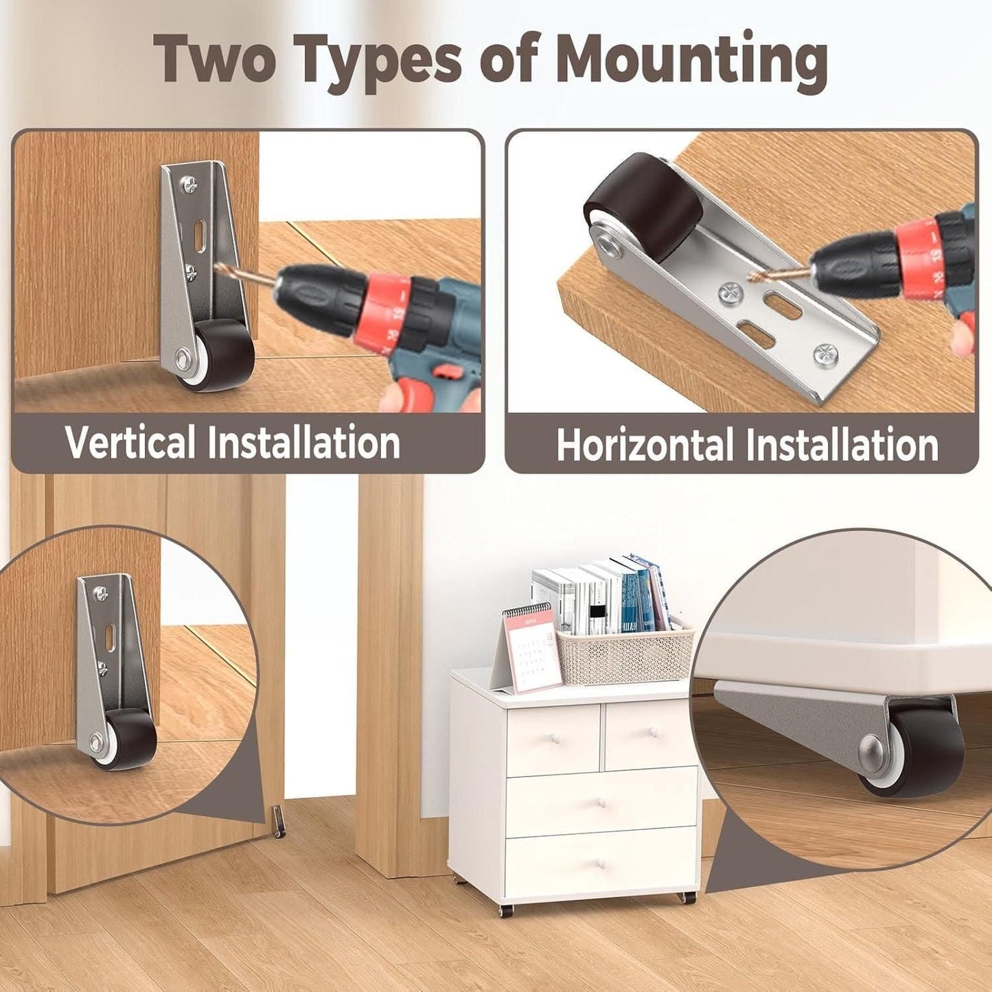 4 Pcs Small Caster Wheel Home Essentials
