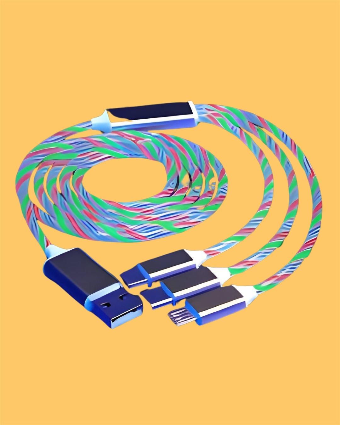 Fast 3 in 1 Multiple Pin With LED Light Magnetic Charging Charging Pad - Assorted color Electronics