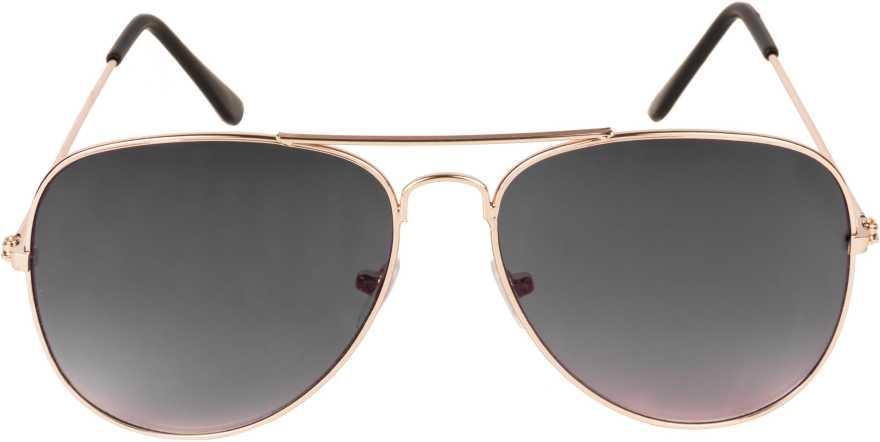 Unisex Black Golden Aviator Sunglass Accessories