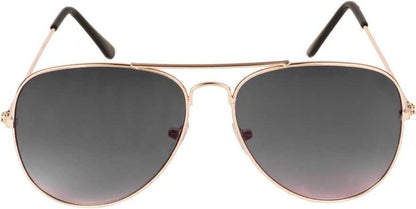 Unisex Black Golden Aviator Sunglass Accessories